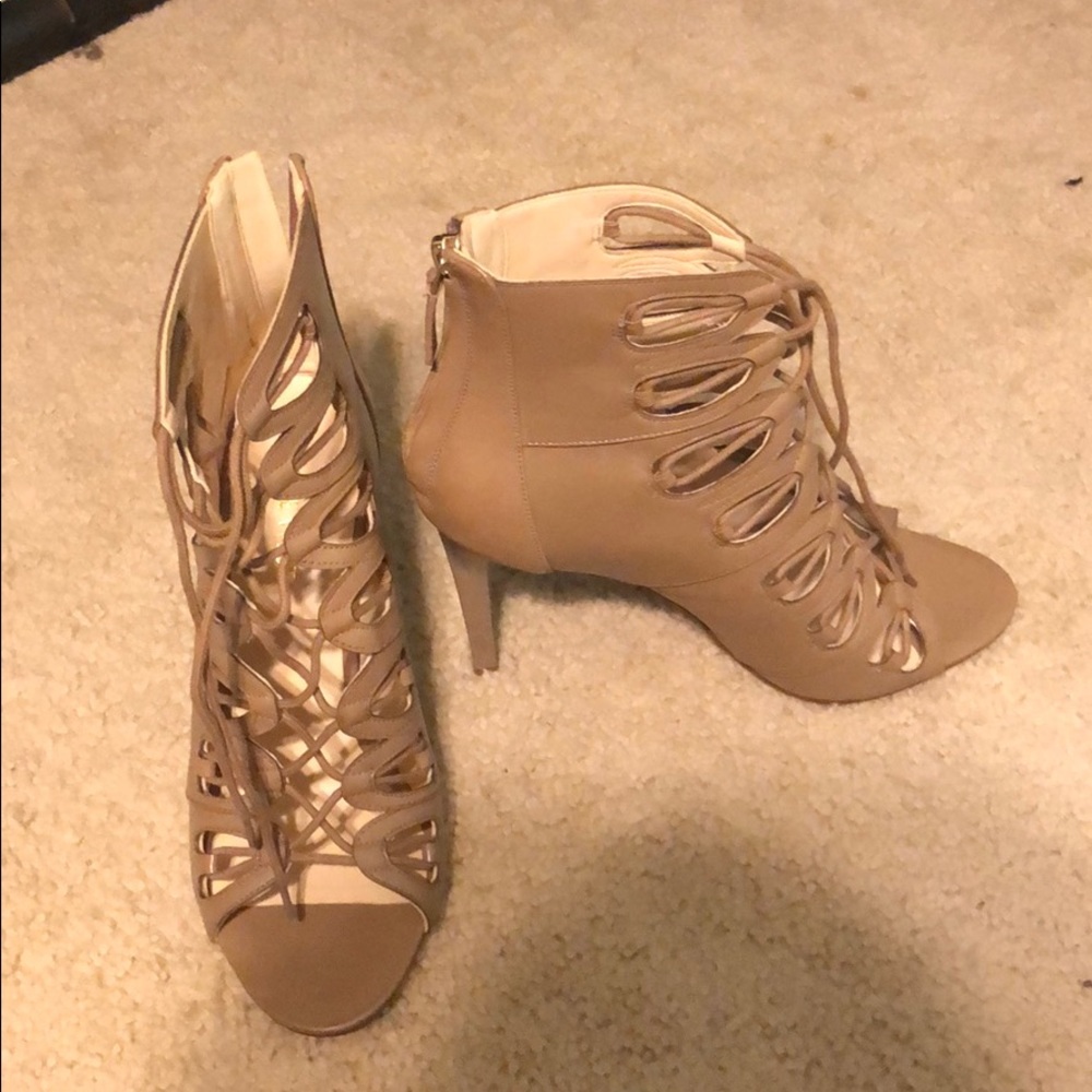 Tan high heels